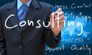 businessman hand writing consulting