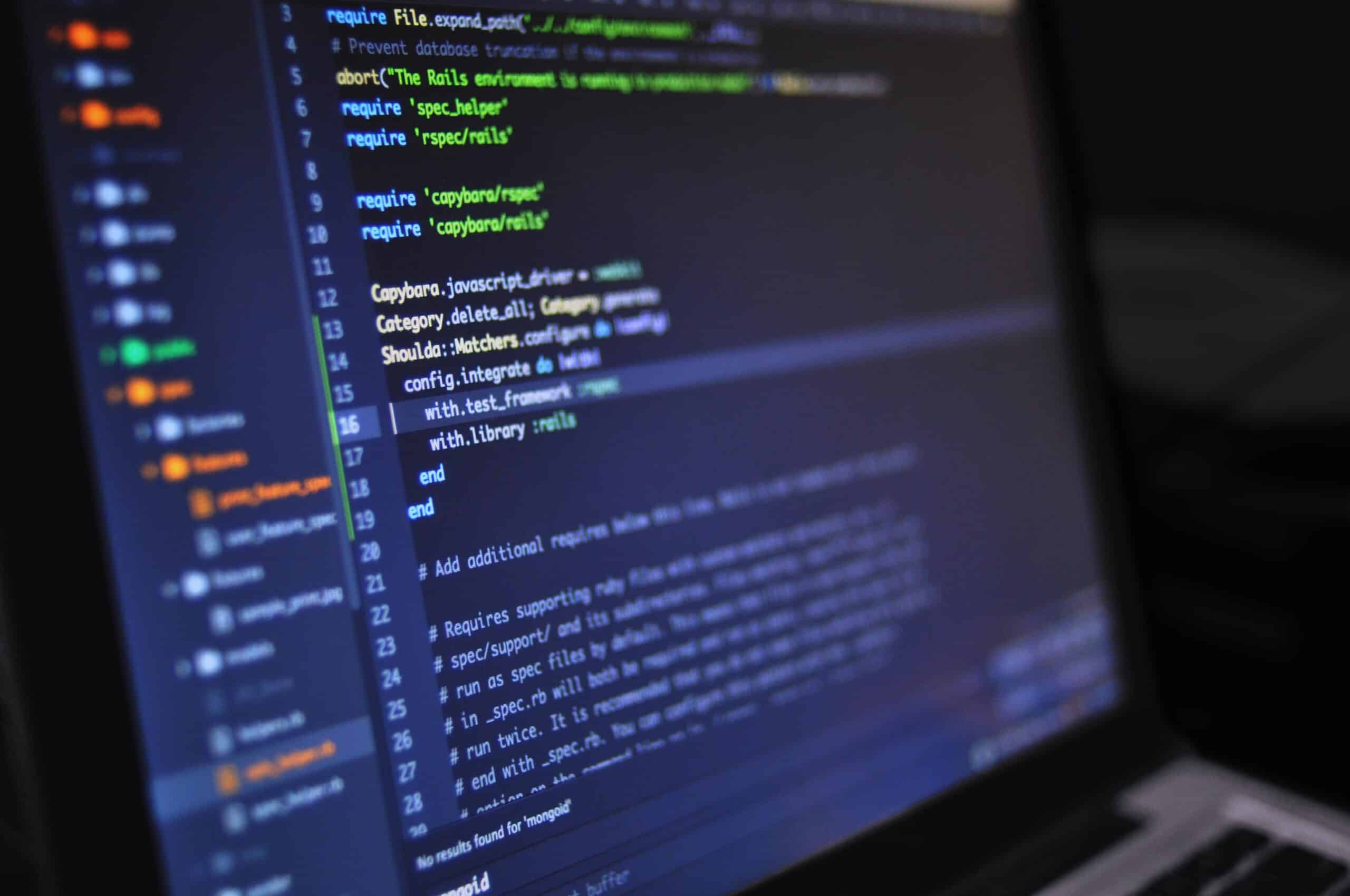 Image of code on a computer screen