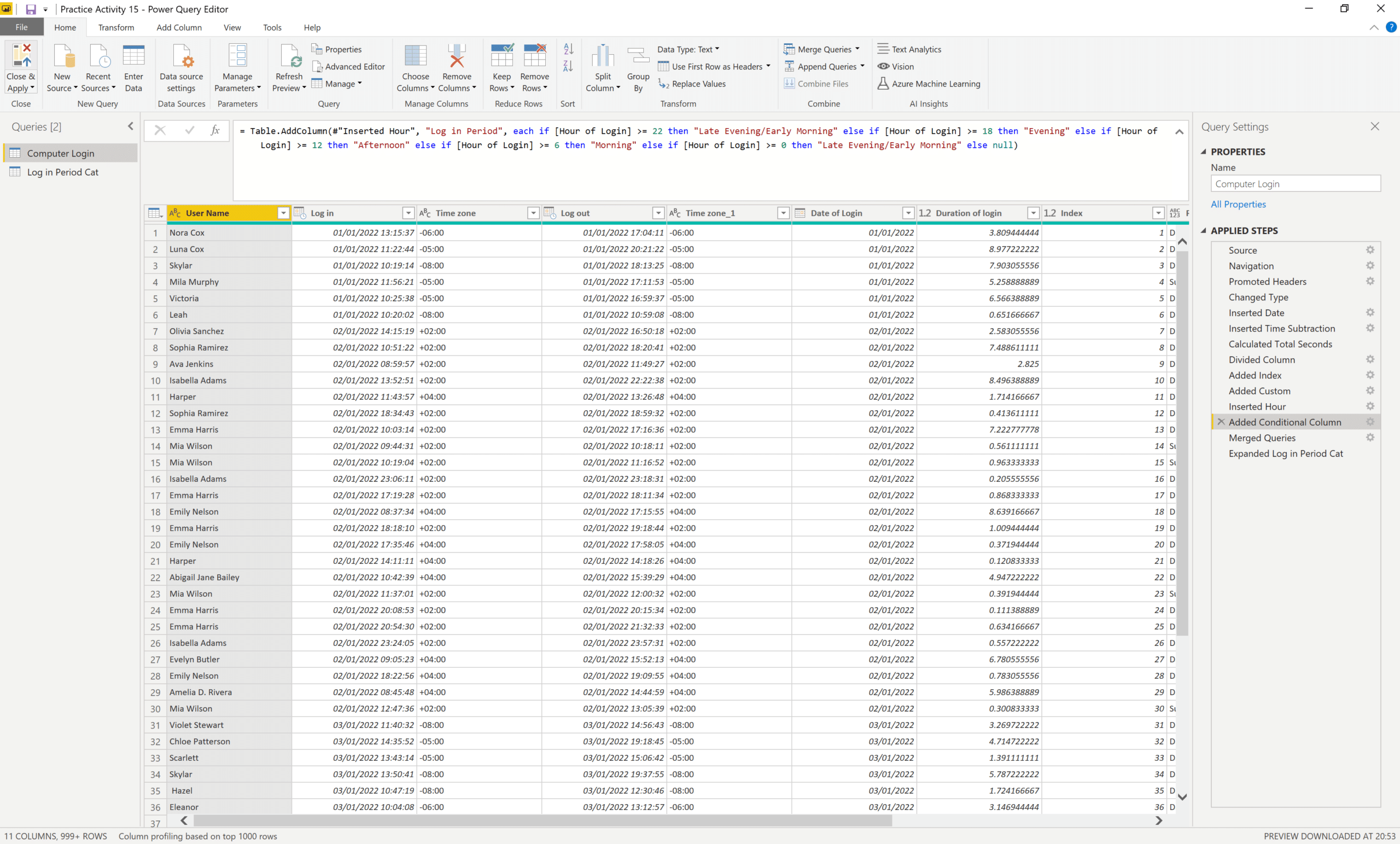 Power BI Get and Transform
