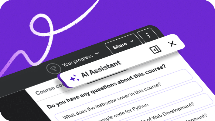 graphic showing Udemy's AI Assistant